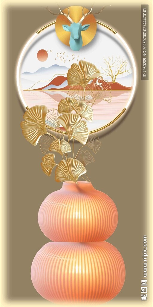 中式葫芦摆件古韵雅致装饰画