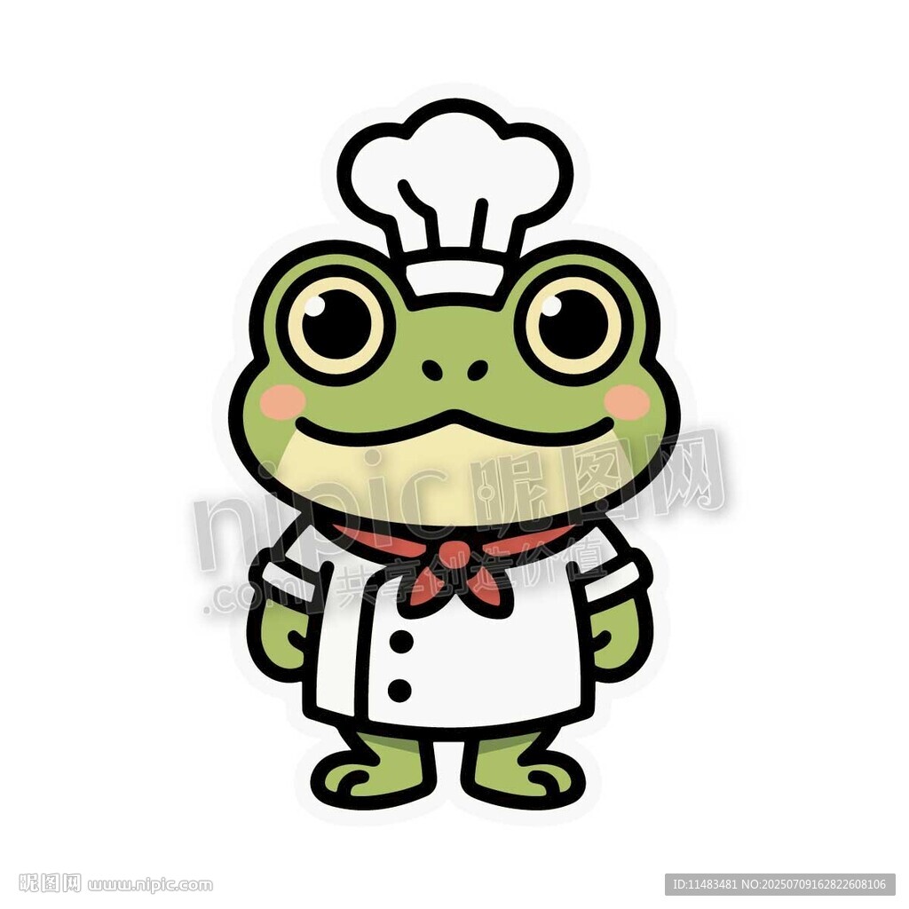 卡通厨师青蛙形象