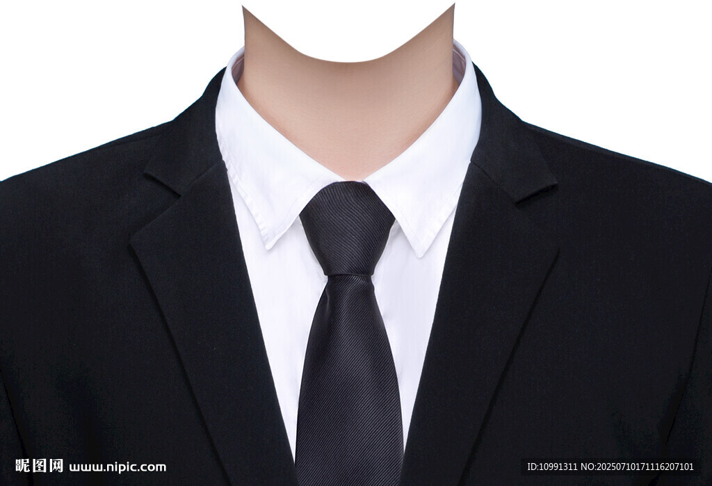 男士黑领带西装正装衣服素材