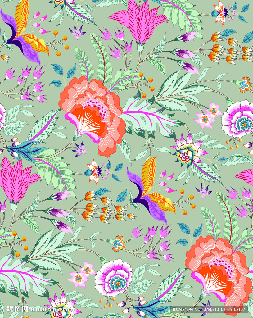 清新花卉图案背景设计