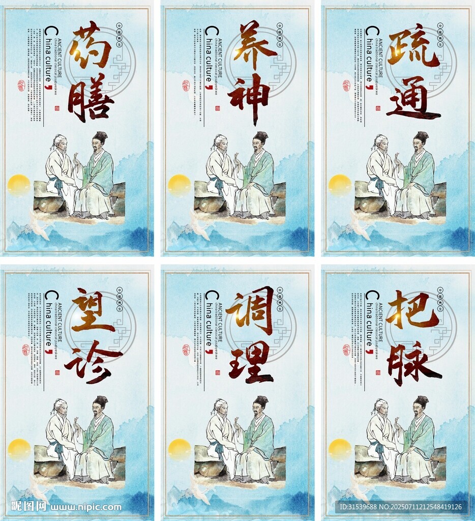 中医养生文化六件套展板