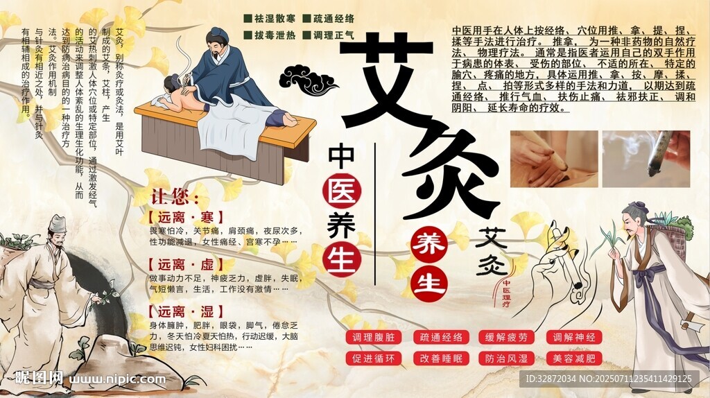艾灸背景墙