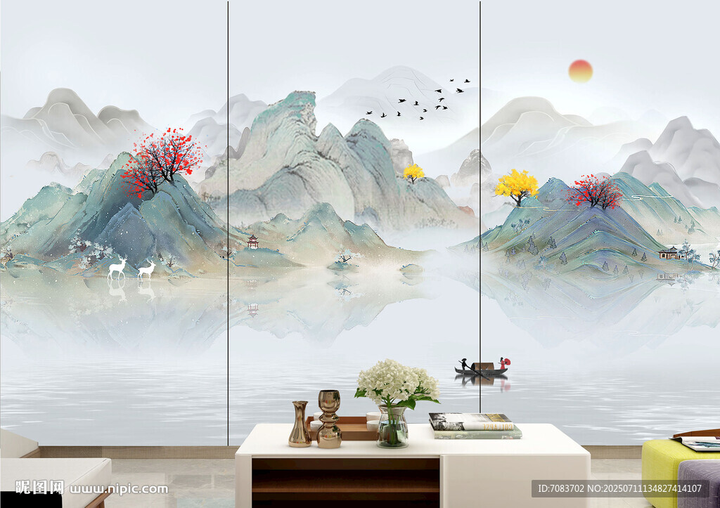 客厅背景墙画