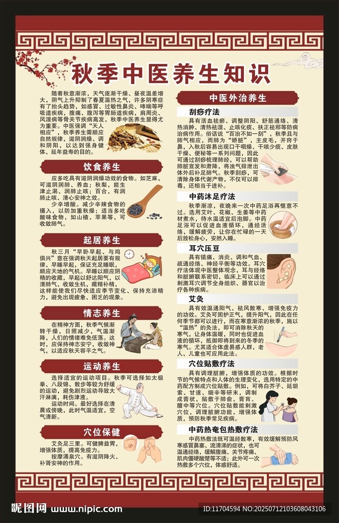中医秋季养生知识海报