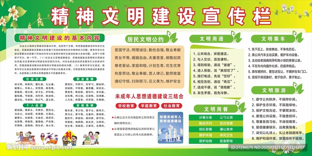 精神文明建设宣传栏展示