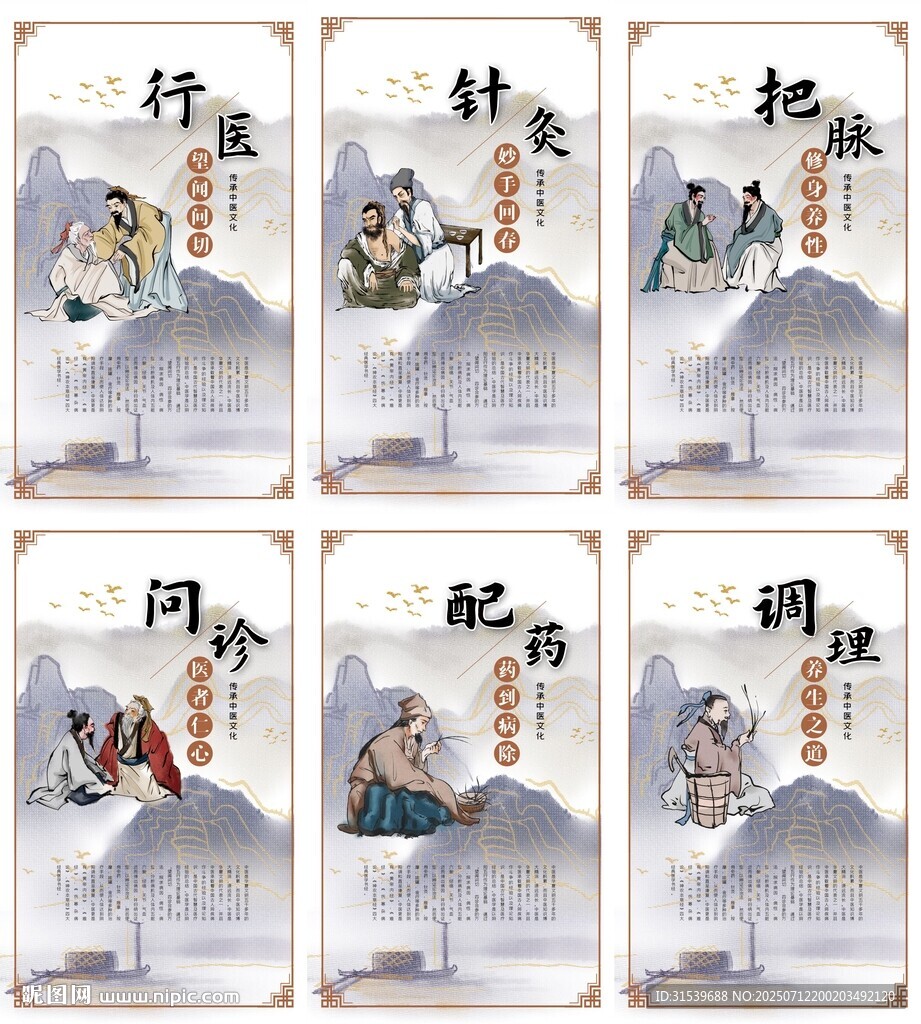 中国风中医展板文化