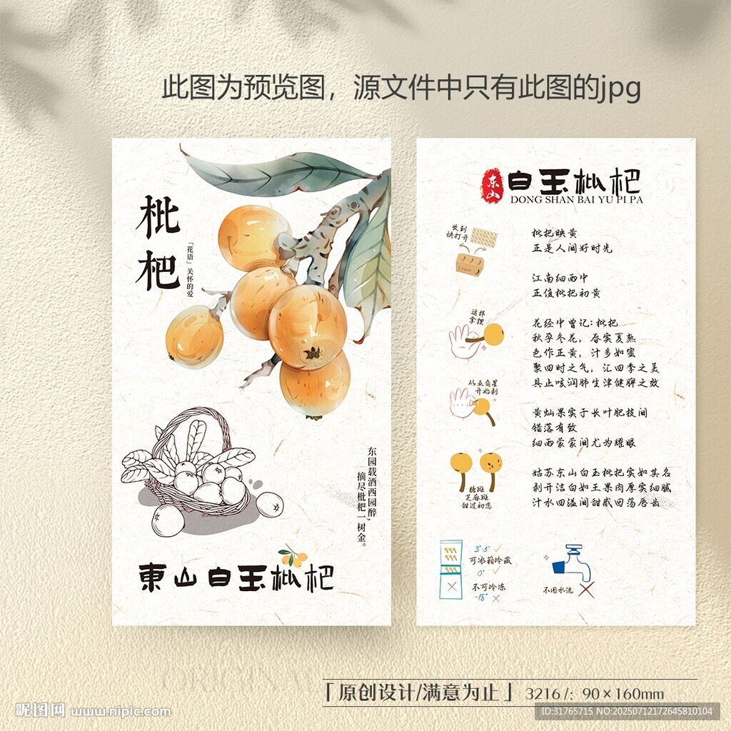 枇杷简介卡片