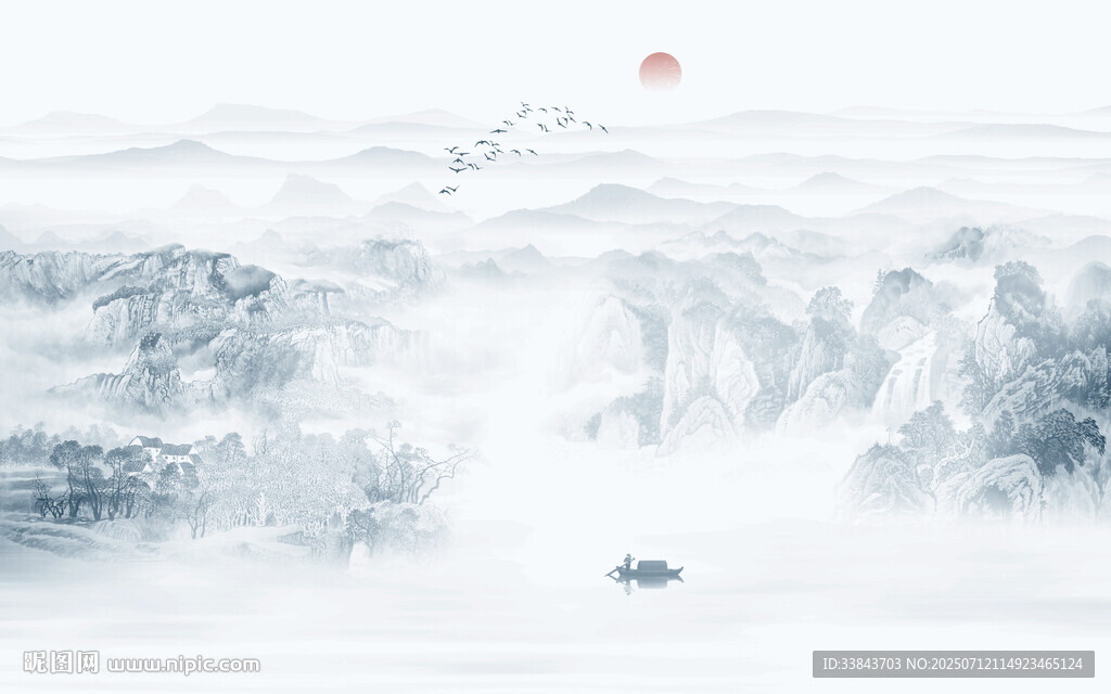 水墨画山水