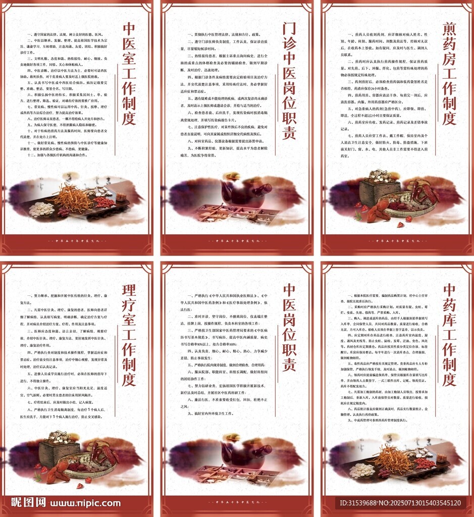 中医院科室各项制度展板