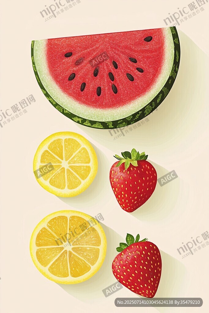 清新水果插画
