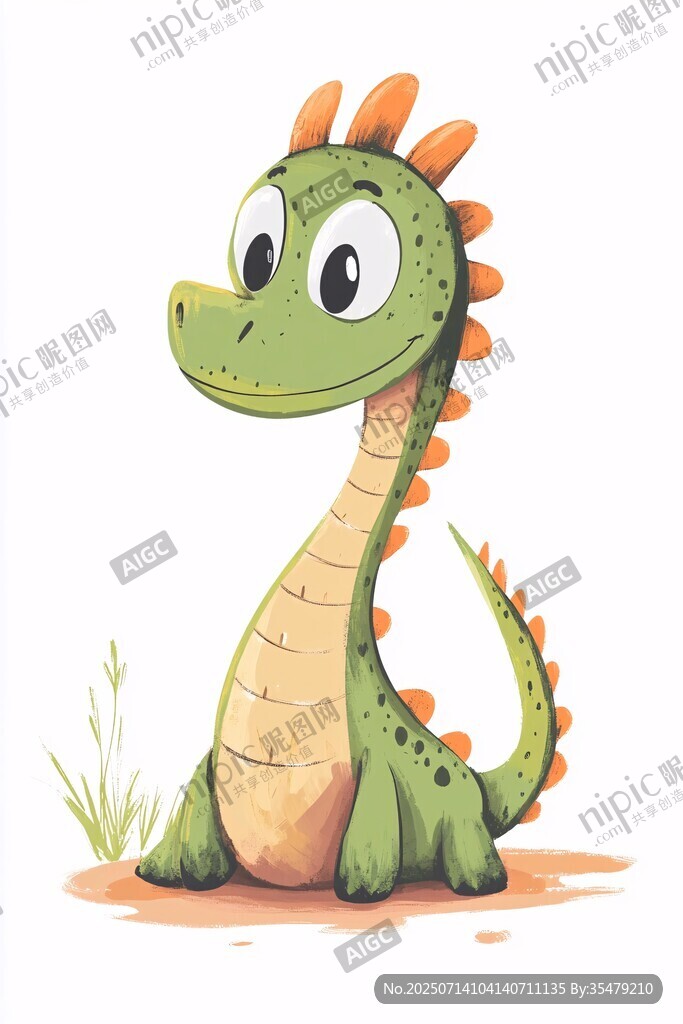 可爱绿恐龙卡通形象