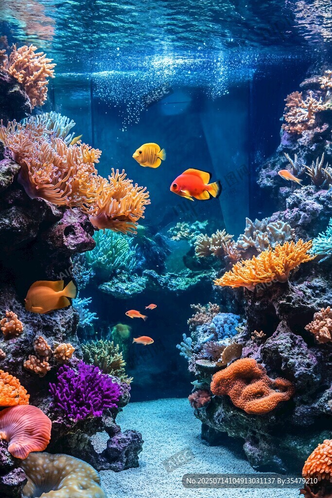 海底梦幻珊瑚与缤纷鱼类