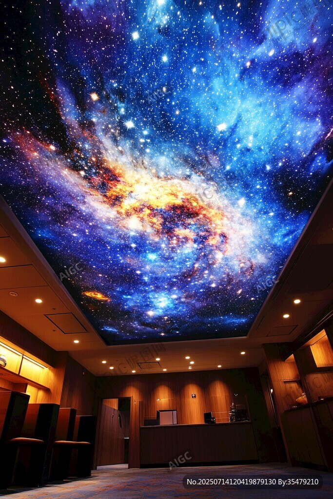 梦幻星空主题室内天花板