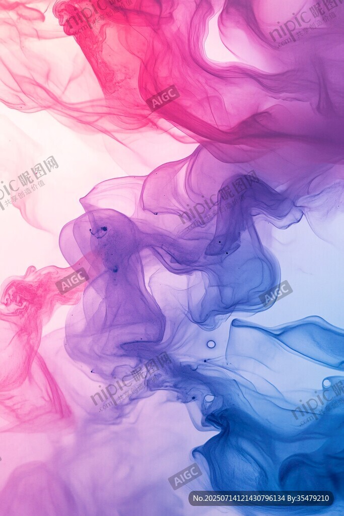 梦幻彩墨交融艺术画面