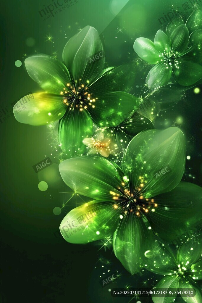 梦幻绿花背景图