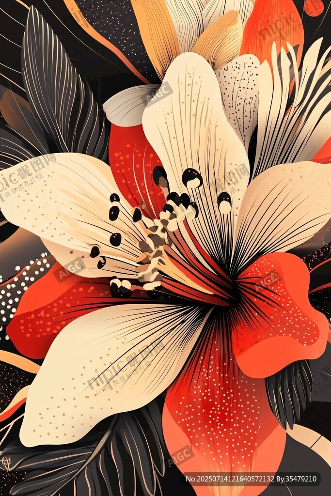 绚丽花卉插画艺术之美