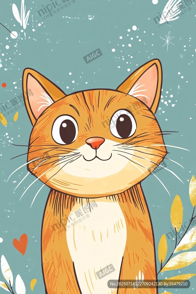 可爱橘猫插画