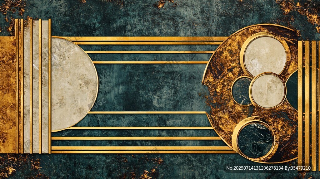 金色几何抽象装饰背景图