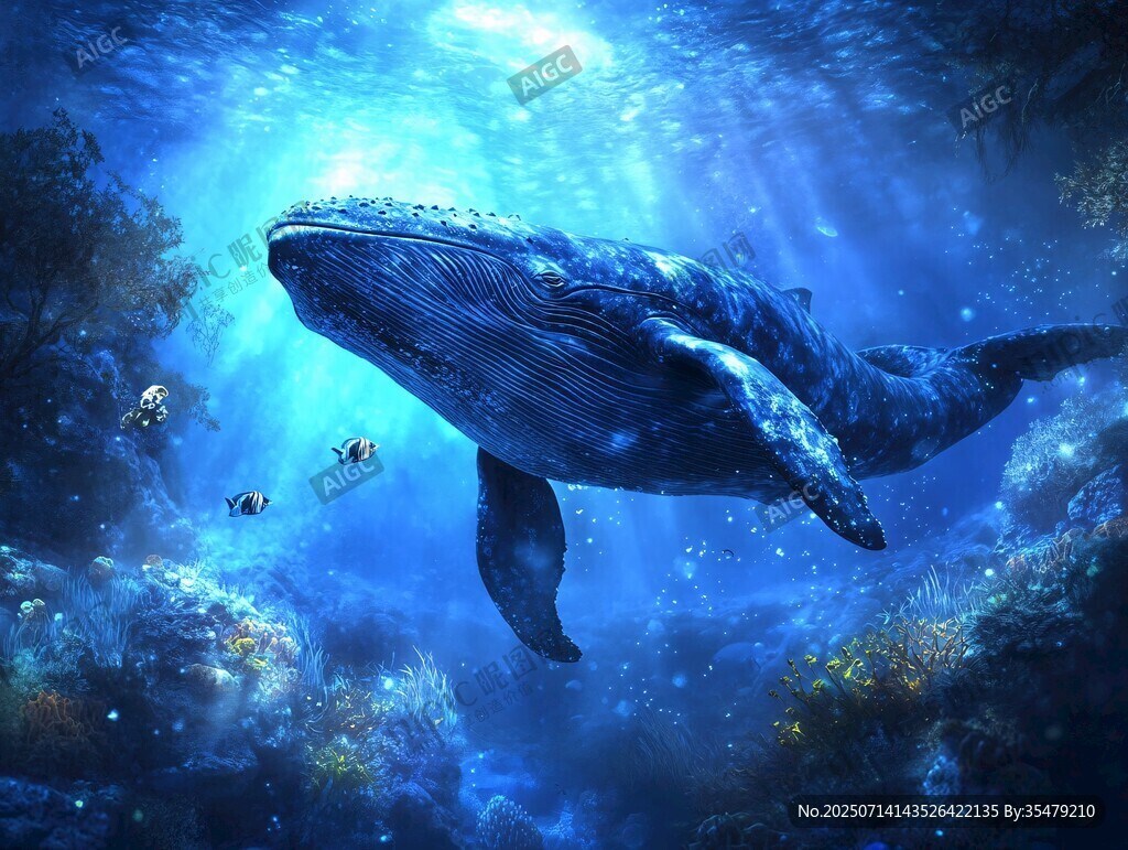 深海鲸鱼的梦幻海底世界