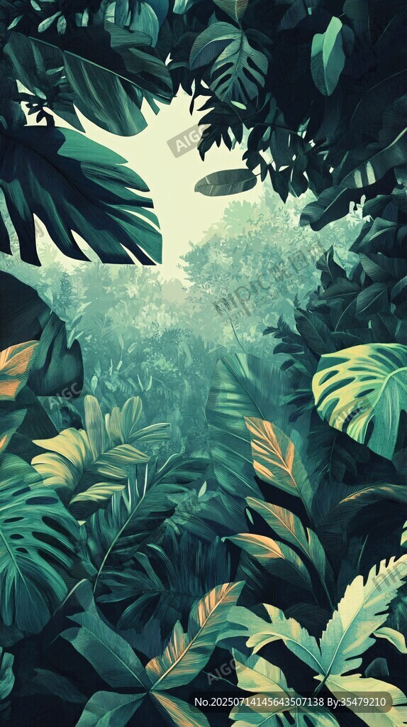 梦幻丛林绿意盎然景象