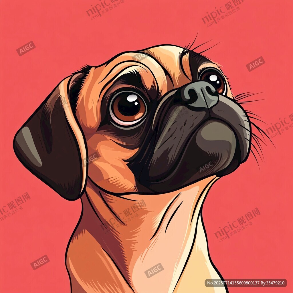 可爱巴哥犬的萌趣头像