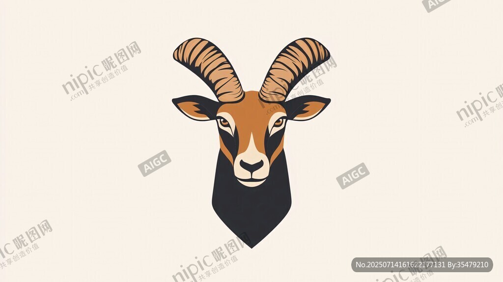 羚羊头部插画