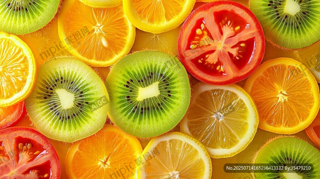 多彩鲜果切片图