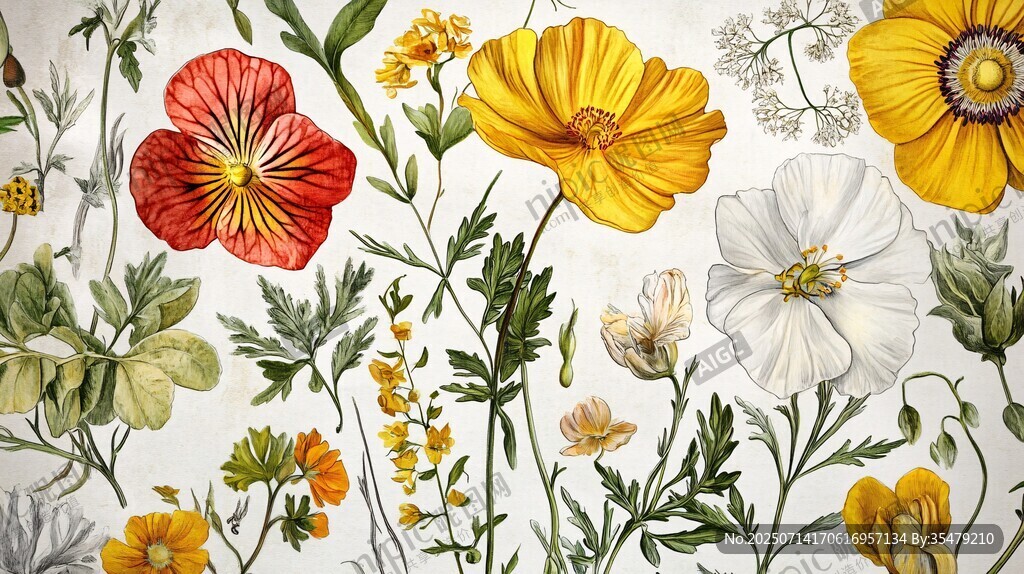 缤纷花卉图案 清新自然风