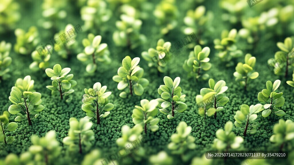 嫩绿幼苗生机盎然的景象