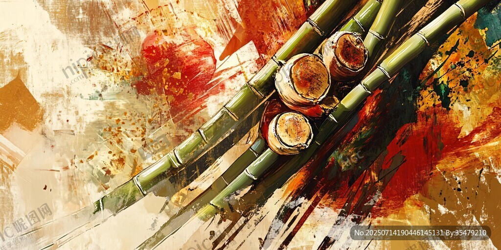 水墨风竹筒画