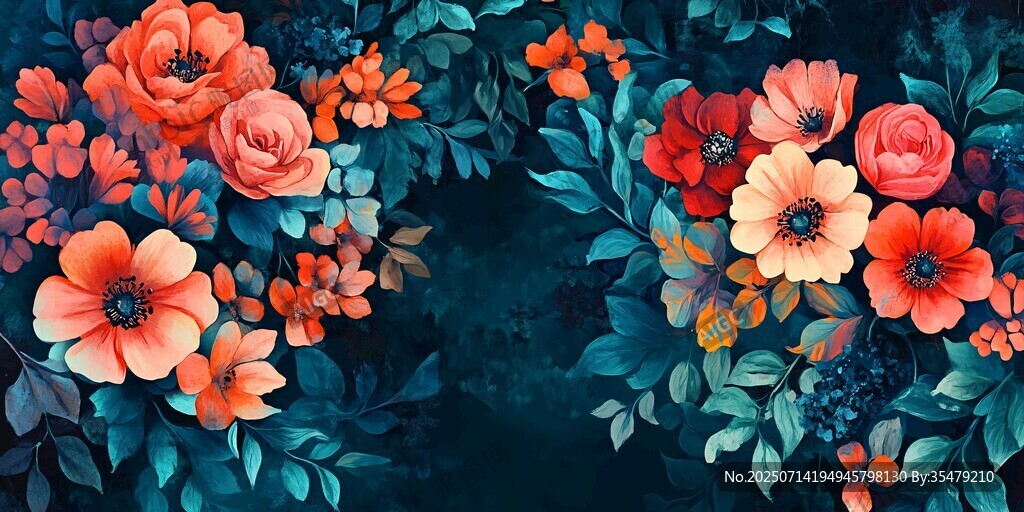 绚丽花卉背景图案