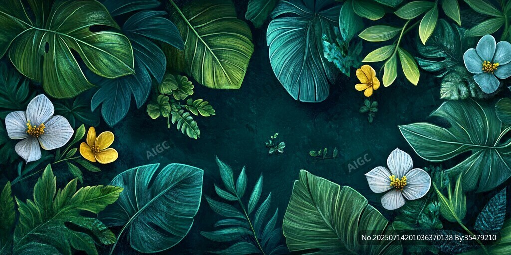 热带植物花卉背景图