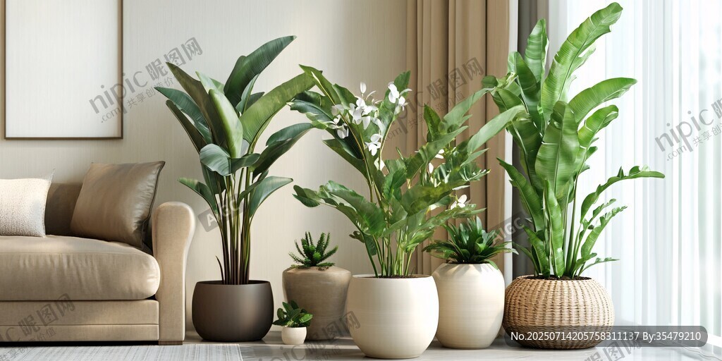 客厅绿植装点温馨空间