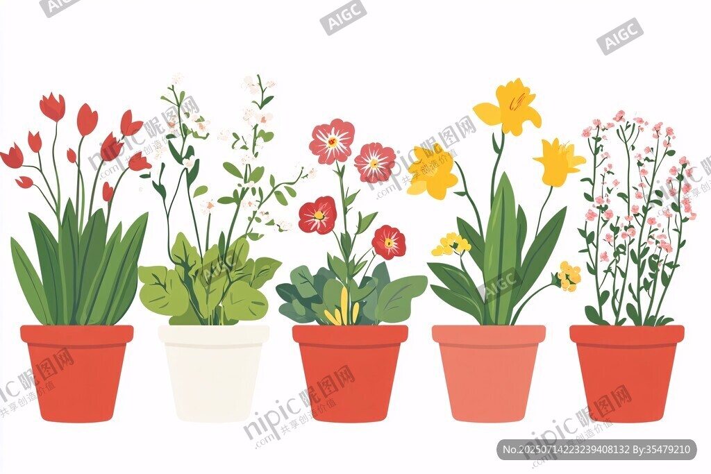 盆栽花卉组合展示
