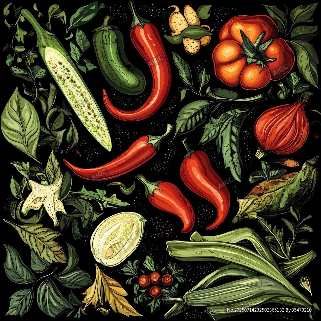 多彩蔬菜插画