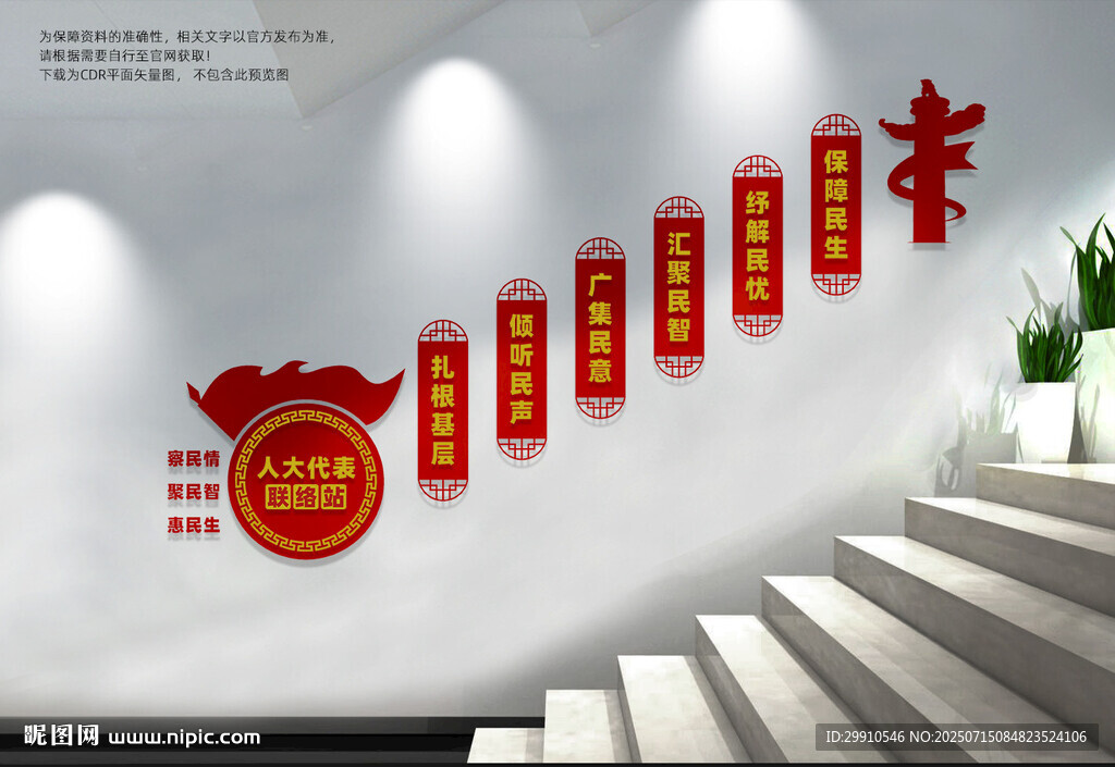 人大联络站楼梯文化墙