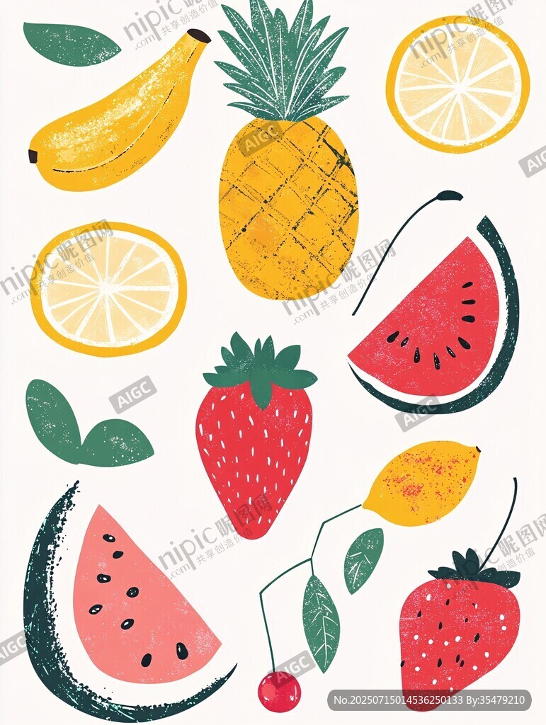 缤纷水果插画图