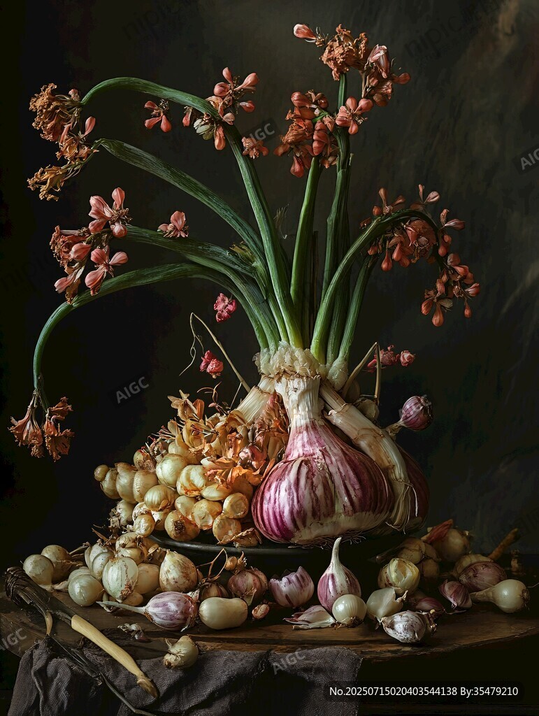 洋葱花卉静物摄影作品