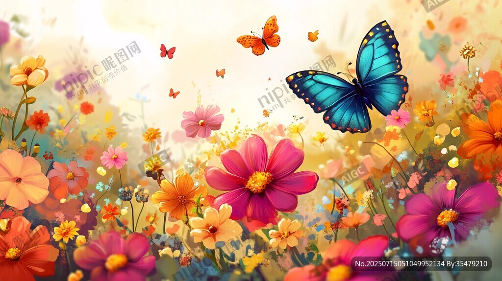 蝶舞花丛间的绚烂美景