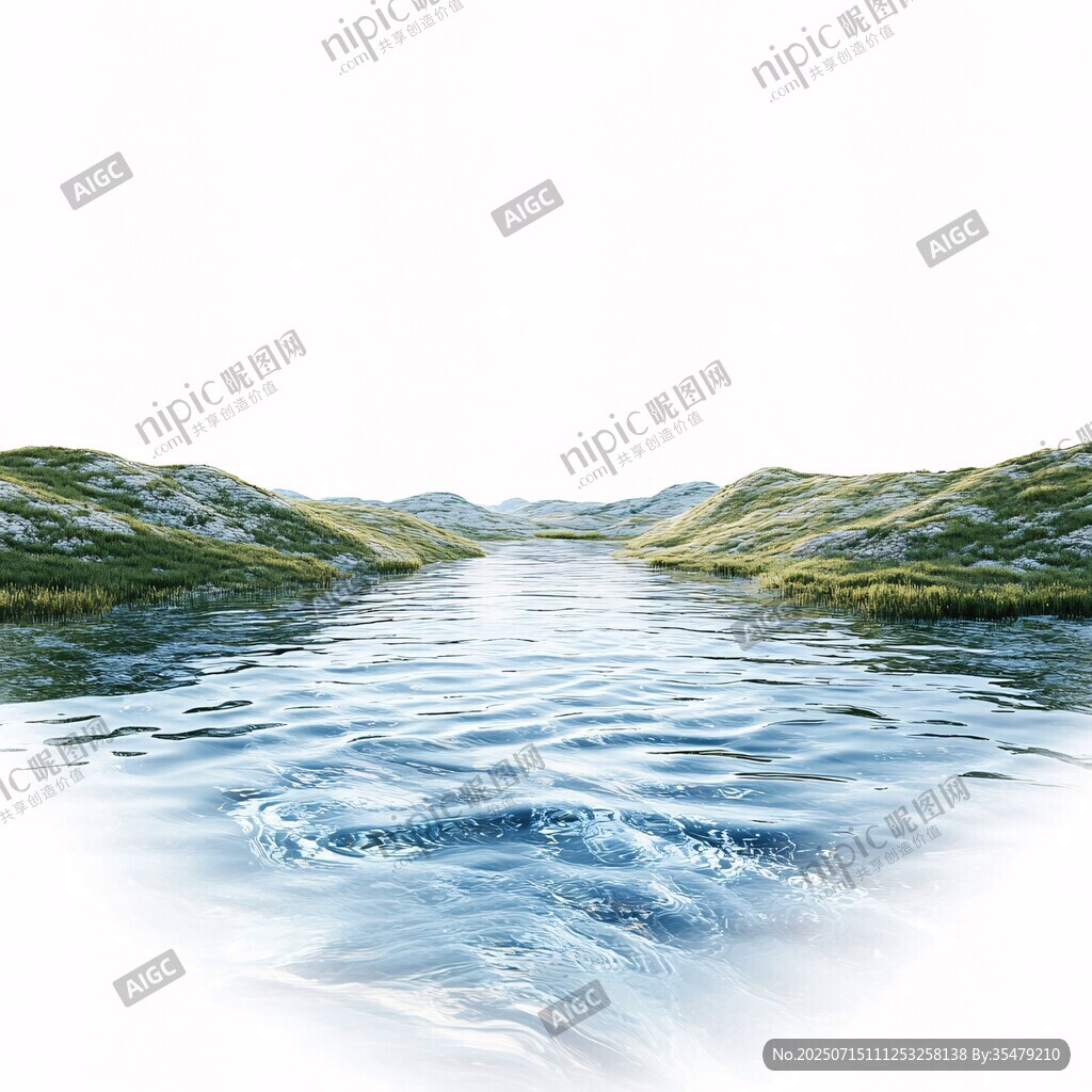 山间宁静湖水风景图
