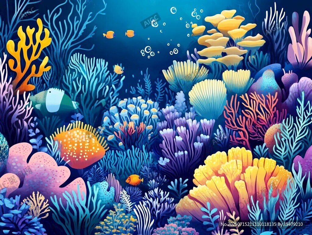 梦幻海底珊瑚与鱼的世界