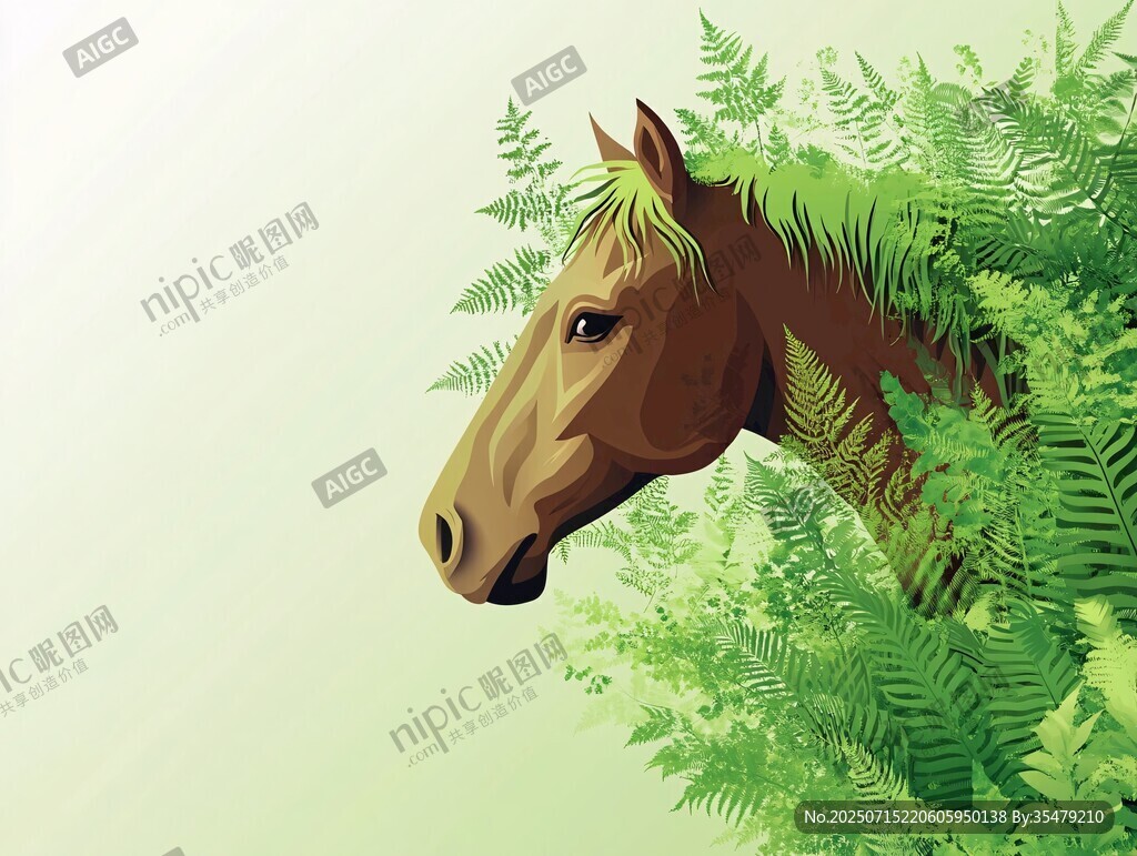 丛林中的马头