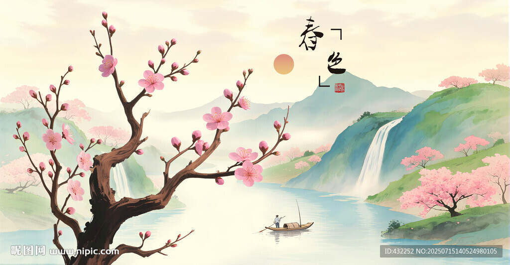 桃花国画桃花