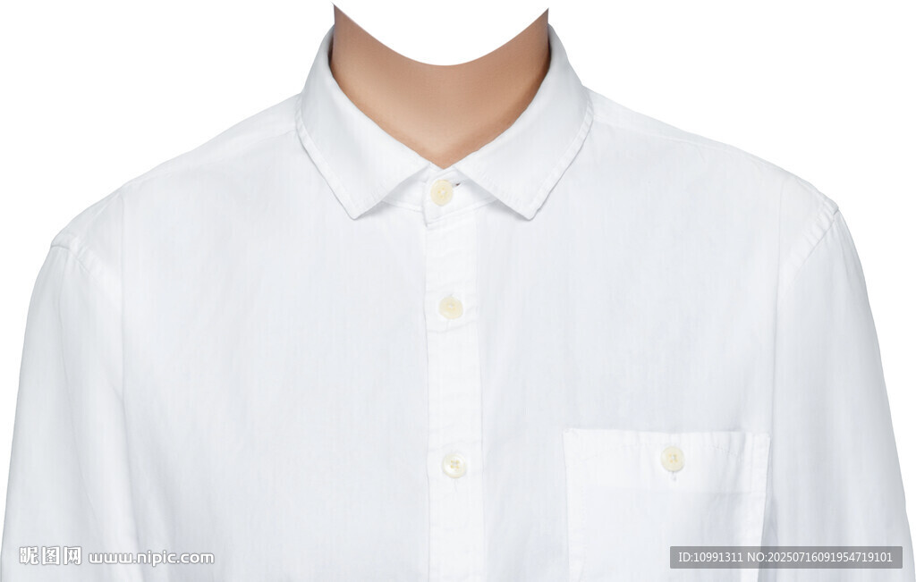 女士白色衬衫证件照衣服素材