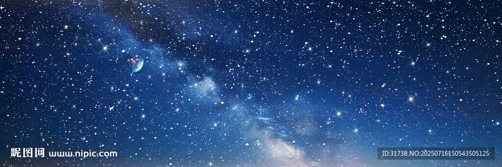 蓝色星空背景墙灯箱