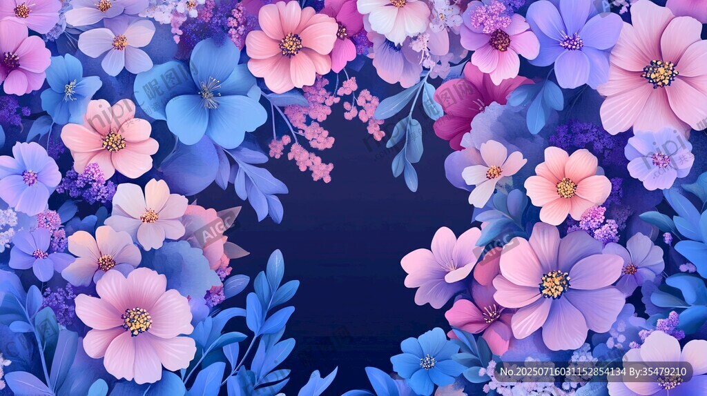 梦幻花卉背景图