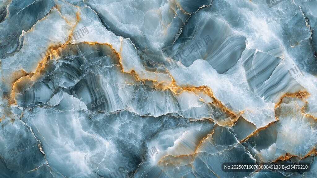 蓝金大理石纹理背景图