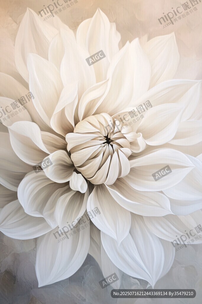 白色大丽花特写