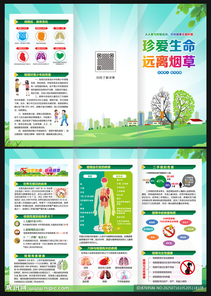 禁烟三折页