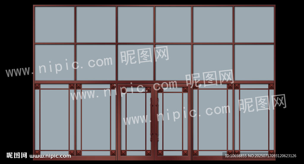 中式风格铝合金幕墙效果图